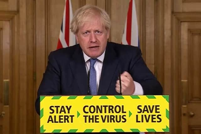 Prime Minister Boris Johnson speaking during a media briefing in Downing Street, London, on Friday, July 31.