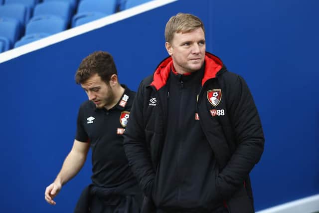Eddie Howe and Ryan Fraser at Bournemouth in 2018.