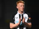 Matty Longstaff of Newcastle in action during the pre-season friendly between Burton Albion and Newcastle United at the Pirelli Stadium on July 30, 2021 in Burton-upon-Trent, England. (Photo by Michael Regan/Getty Images)