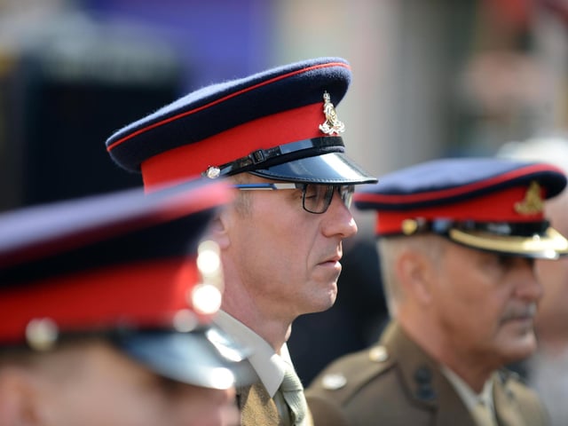 Anzac Day service at the John Simpson Kirkpatrick memorial statue.
