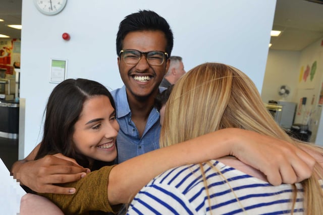 Harton Technology College A-level results day in 2017.