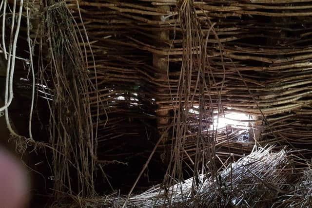 Part of a thatched roof was destroyed by yobs at Jarrow Hall.