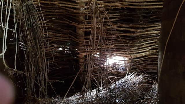 Part of a thatched roof was destroyed by yobs at Jarrow Hall.