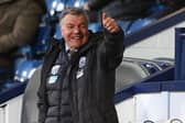 West Bromwich Albion's English head coach Sam Allardyce gestures during the English Premier League football match between West Bromwich Albion and Southampton at The Hawthorns stadium in West Bromwich, central England, on April 12, 2021.