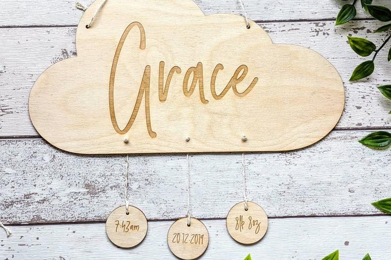TheHoneyPotLaser sells Personalised gifts, homeware & children's wooden toys. This is a wooden custom baby mobile.