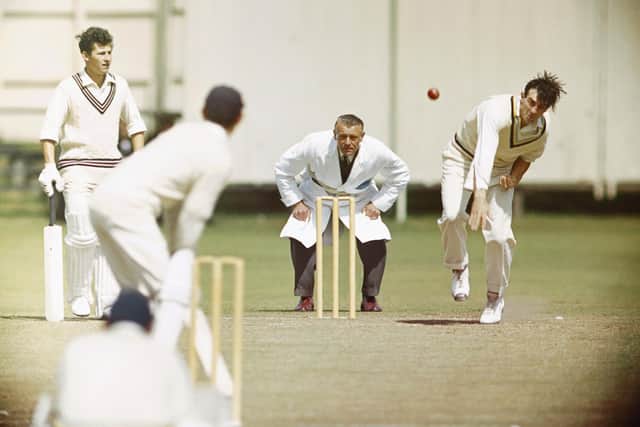 Fred Trueman in action in the 1960s. Photo Allsport/Getty Images.
