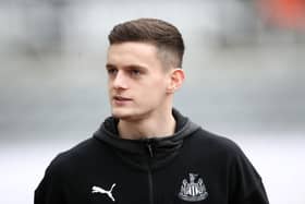 Tom Allan of Newcastle United arrives at the stadium prior to the FA Cup Fourth Round match between Newcastle United and Oxford United at St. James Park on January 25, 2020 in Newcastle upon Tyne, England. (Photo by Ian MacNicol/Getty Images)
