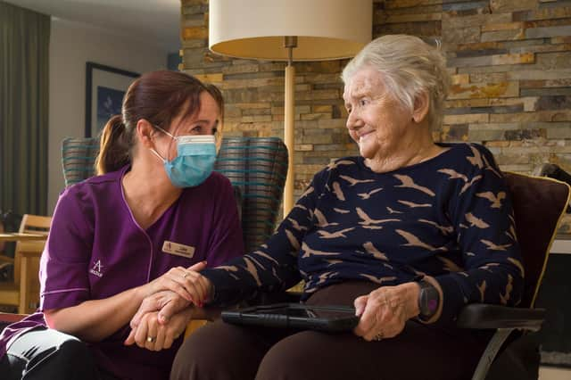 Staff and residents at Palmersdene Care Home in Jarrow