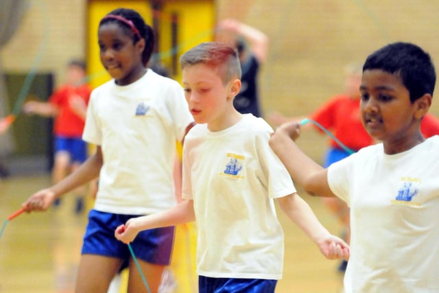 A day of skipping for St Wilfrid's RC feeder schools in 2014.