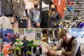 Kaz Chowdhury pictured at The Outlet on King Street (above, left); Courtney Dadswell, from Marion's Florist (below, left); Chris Wright, of the Viking Tattoo Studio in Jarrow (below, right)