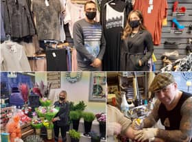 Kaz Chowdhury pictured at The Outlet on King Street (above, left); Courtney Dadswell, from Marion's Florist (below, left); Chris Wright, of the Viking Tattoo Studio in Jarrow (below, right)