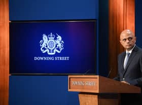 Britain's Health Secretary Sajid Javid is due to give a Downing Street press conference from 5pm on Wednesday, October 20. Picture: Toby Melville-WPA Pool/Getty Images.