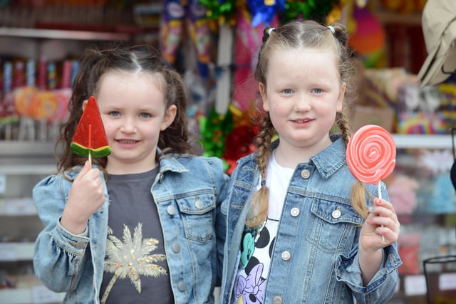 A sweet treat each for Lola Thompson, five and Evie Laverick, six.