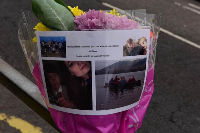 The friends and loved ones of Steven Thompson have left heartfelt messages attached to flowers left at the scene of an incident in South Shields where he sadly died.