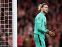 Loris Karius of Newcastle United looks on during the Carabao Cup Final match between Manchester United and Newcastle United at Wembley Stadium on February 26, 2023 in London, England. (Photo by Julian Finney/Getty Images)