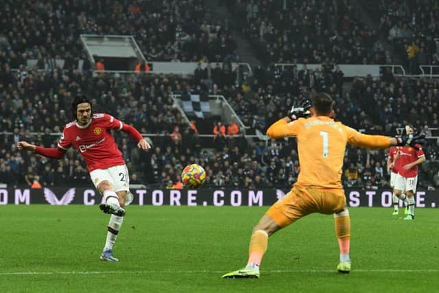 Edinson Cavani in action against Newcastle United (Photo by PAUL ELLIS/AFP via Getty Images)