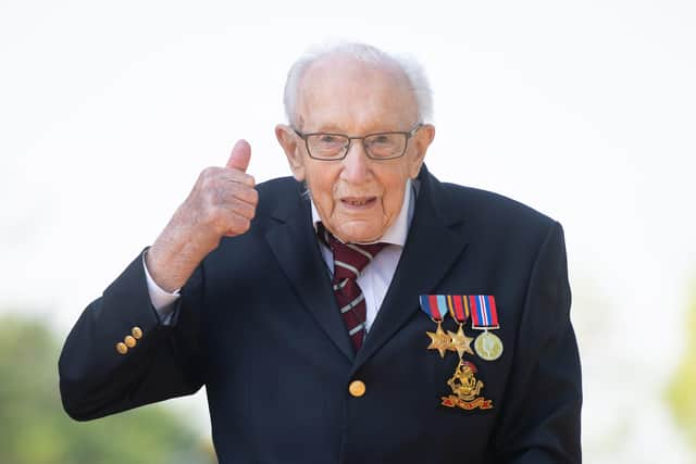 Captain Tom Moore, at his home in Marston Moretaine, Bedfordshire, who is to be knighted by the Queen in a unique open-air ceremony at Windsor Castle. Photo: Joe Giddens/PA Wire