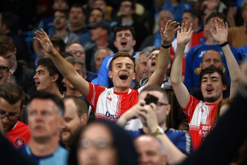 Wycombe fans. (Photo by Gareth Copley/Getty Images)