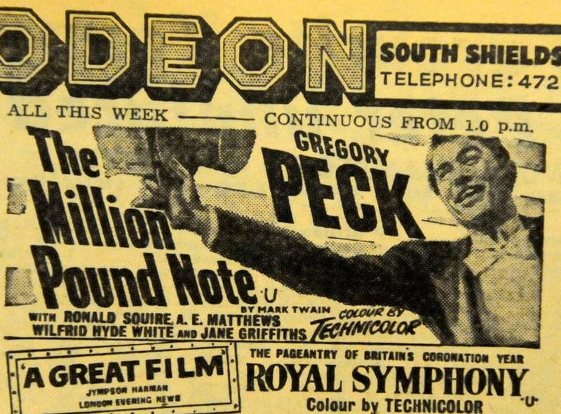 Gregory Peck was starring in The Million Pound Note at the Odeon in 1954.