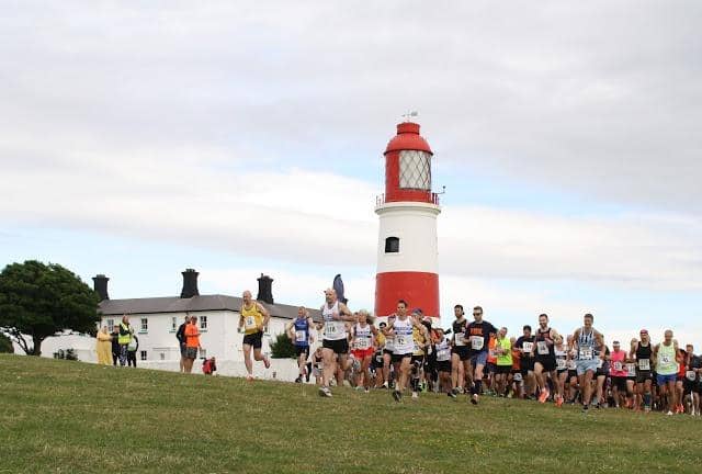 Runners taking part in the event at Souter Lighthouse