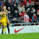 Chris Maguire celebrates a goal at the Stadium of Light earlier this year