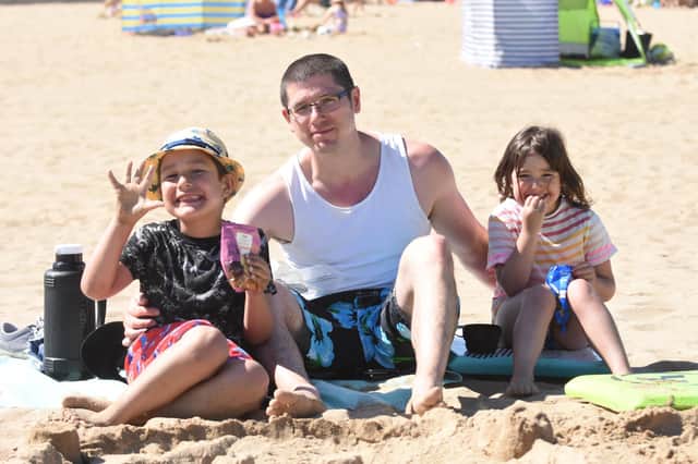 James, seven, dad Johnny Lakey, 35, and Elizabeth, four.