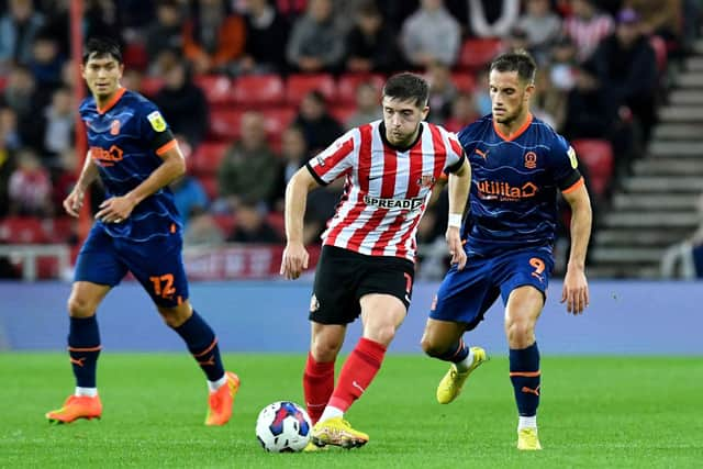 Lynden Gooch in action against Blackpool at the Stadium of Light.