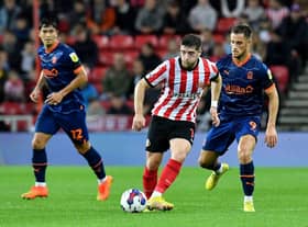 Lynden Gooch in action against Blackpool at the Stadium of Light.