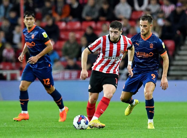Lynden Gooch in action against Blackpool at the Stadium of Light.
