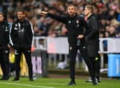 AFC Bournemouth Manager, Gary O'Neil gives his players instructions from the sidelines during the Carabao Cup Fourth Round match between Newcastle United and AFC Bournemouth at St James' Park on December 20, 2022 in Newcastle upon Tyne, England. (Photo by Stu Forster/Getty Images)