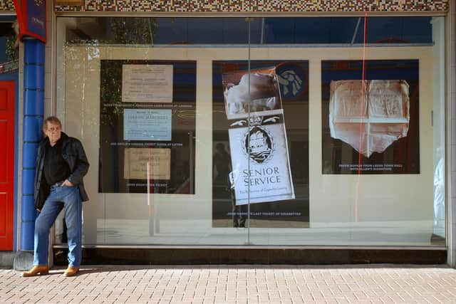 Vince with the Jarrow March exhibition in 2006.