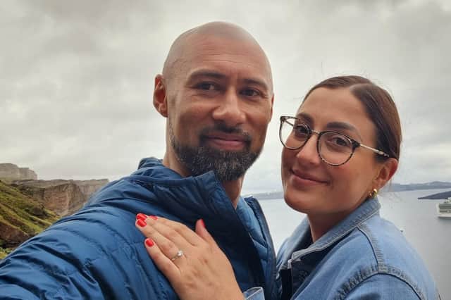 Mark and Maria engaged on holiday.