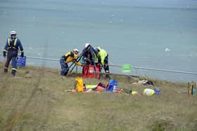 Crews worked quickly to make sure the dogs were rescued.