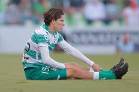 Santiago Muñoz of Santos reacts during the 15th round match between Santos Laguna and Toluca as part of the Torneo Guard1anes 2021 Liga MX at Corona Stadium on April 18, 2021 in Torreon, Mexico. (Photo by Manuel Guadarrama/Getty Images)