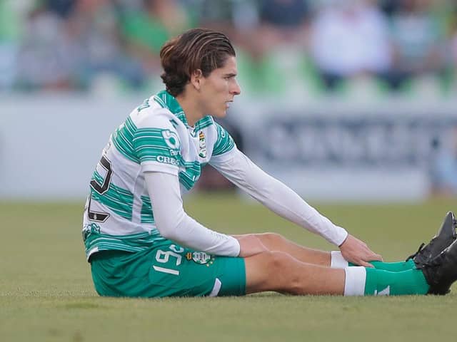 Santiago Muñoz of Santos reacts during the 15th round match between Santos Laguna and Toluca as part of the Torneo Guard1anes 2021 Liga MX at Corona Stadium on April 18, 2021 in Torreon, Mexico. (Photo by Manuel Guadarrama/Getty Images)