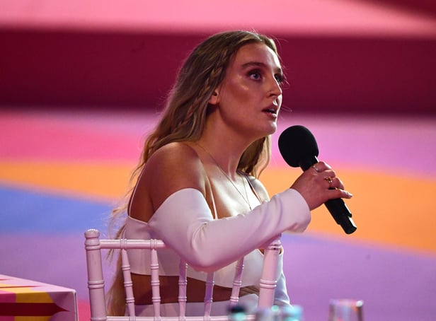 Little Mix's Perrie Edwards during the Brit Awards 2021, held at London's O2 Arena in May. Picture: PA.