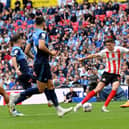 Ross Stewart scores Sunderland's second goal at Wembley