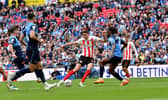 Ross Stewart scores Sunderland's second goal at Wembley