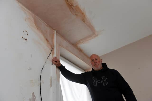 Dave Bass is having problems with South Tyneside Homes over a problem roof.