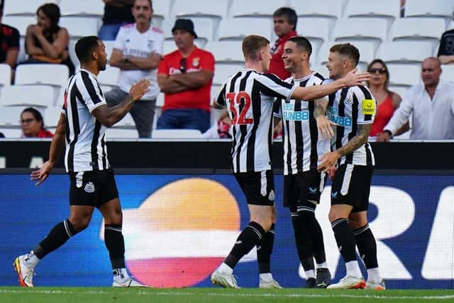 Miguel Almiron scored a brace against Benfica on Tuesday (Photo by Gualter Fatia/Getty Images)