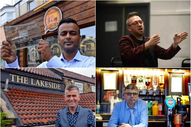 Shah Lalon Amin, owner of the Dehli Six restaurant (above, left); Stephen Sullivan, owner of Ziggy's Bar (above, right); Carl Mowatt, manager at the Lakeside Inn (below, left); Lee Hughes, who runs the Red Hackle pub (below, right)