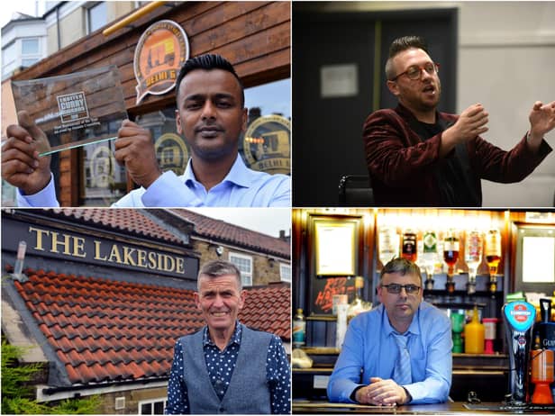 Shah Lalon Amin, owner of the Dehli Six restaurant (above, left); Stephen Sullivan, owner of Ziggy's Bar (above, right); Carl Mowatt, manager at the Lakeside Inn (below, left); Lee Hughes, who runs the Red Hackle pub (below, right)
