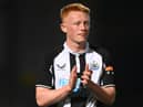 Matty Longstaff of Newcastle in action during the pre-season friendly between Burton Albion and Newcastle United at the Pirelli Stadium on July 30, 2021 in Burton-upon-Trent, England. (Photo by Michael Regan/Getty Images)