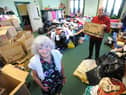 Margaret Gregg and David Smith with Items that have been donated to STARCH (South Tyneside Asylum Refugees Church Help) to send to Ukraine. Picture by FRANK REID.
