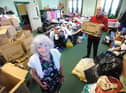 Margaret Gregg and David Smith with Items that have been donated to STARCH (South Tyneside Asylum Refugees Church Help) to send to Ukraine. Picture by FRANK REID.
