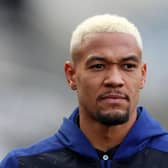 Joelinton of Newcastle United arrives at the stadium prior to the Premier League match between Newcastle United and Arsenal at St. James Park on May 16, 2022 in Newcastle upon Tyne, England. (Photo by Ian MacNicol/Getty Images)