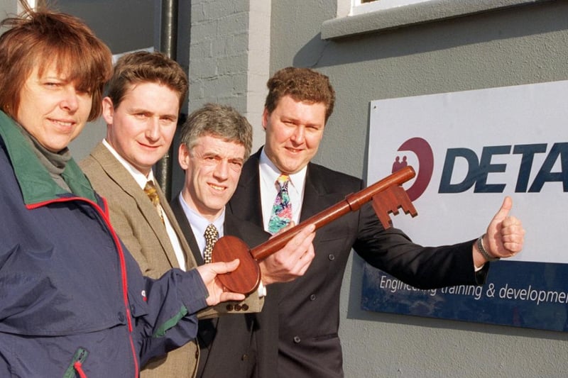Handing over the key to Doncaster Engineering Training Associates a place to train apprentices back in 1997