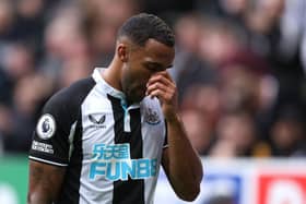 NEWCASTLE UPON TYNE, ENGLAND - AUGUST 15: Callum Wilson of Newcastle United looks dejected as he is substituted during the Premier League match between Newcastle United and West Ham United at St. James Park on August 15, 2021 in Newcastle upon Tyne, England. (Photo by George Wood/Getty Images)