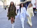 Little Mix, Leigh-Anne Pinnock, Jade Thirlwall and Perrie Edwards, arriving at the studios of Global Radio in London late last month. Photo by PA.