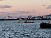 The scene in East India Harbour, Greenock
